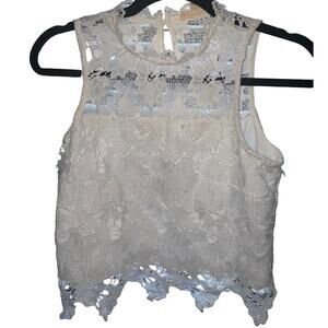 White Lace Boho Rebellion tank Medium